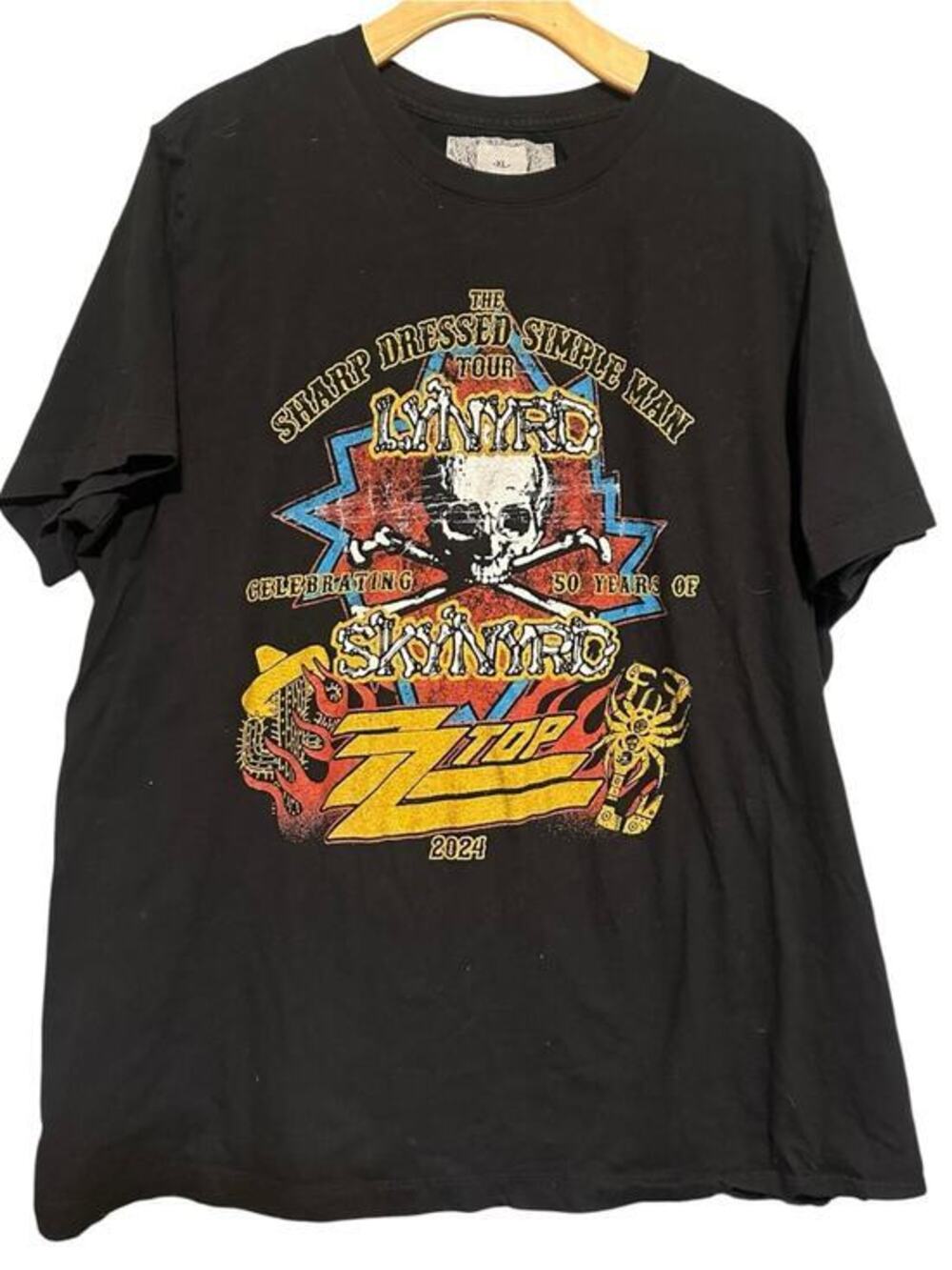 Lynyrd Skynyrd ZZ Top Men’s Size XL Sharp Dressed Simple Man Tour Tee T-Shirt